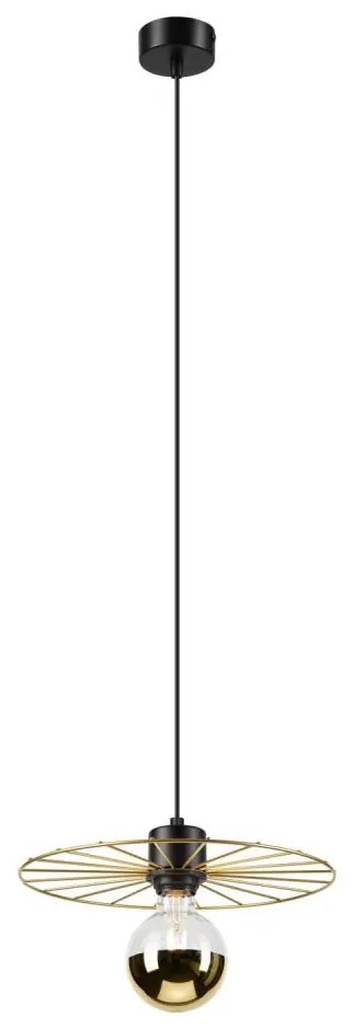 Lustră pe cablu MONTANA 1xE27/15W/230V d. 30 cm auriu/negru