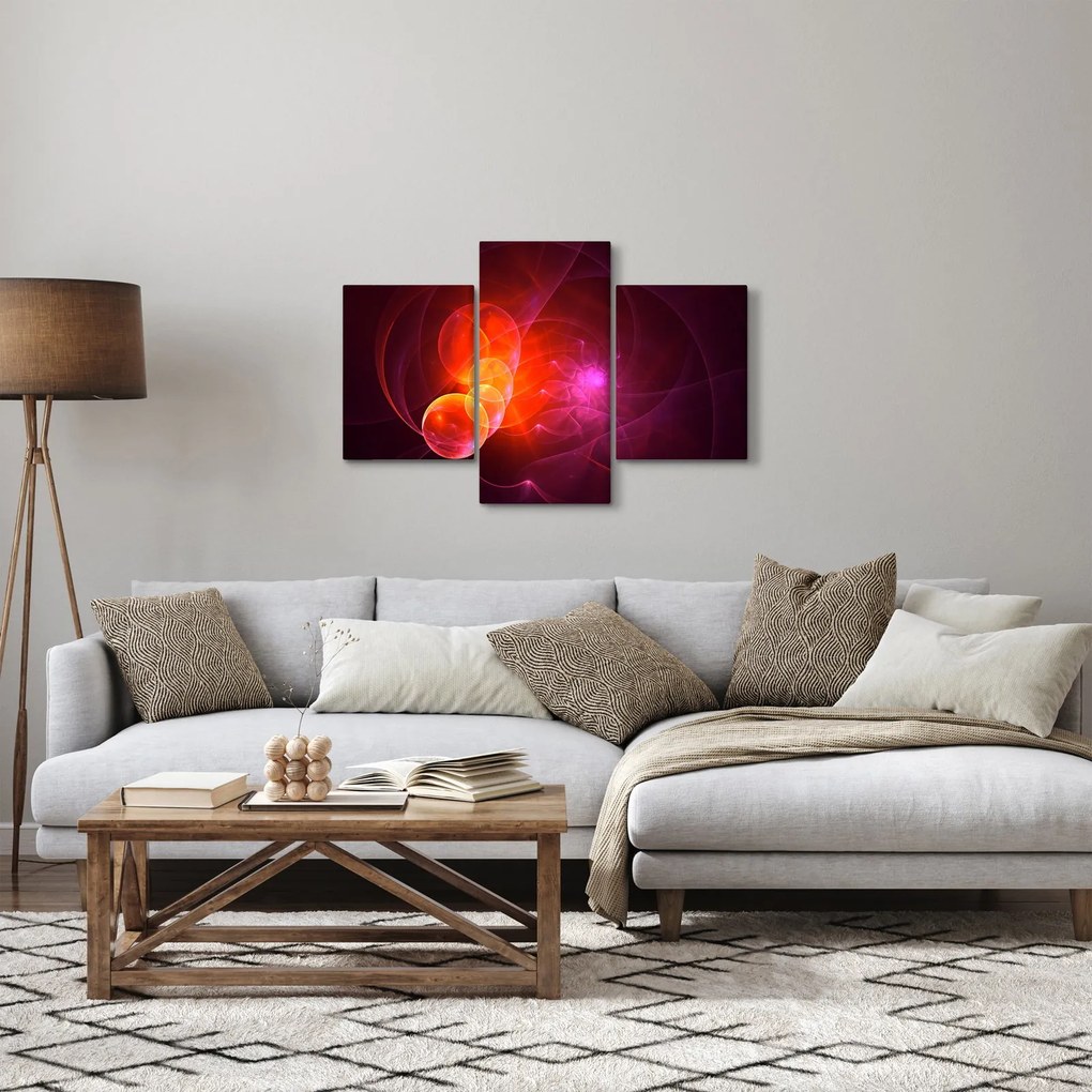 Tabloul modern cu abstracțiune roz (90x60 cm)