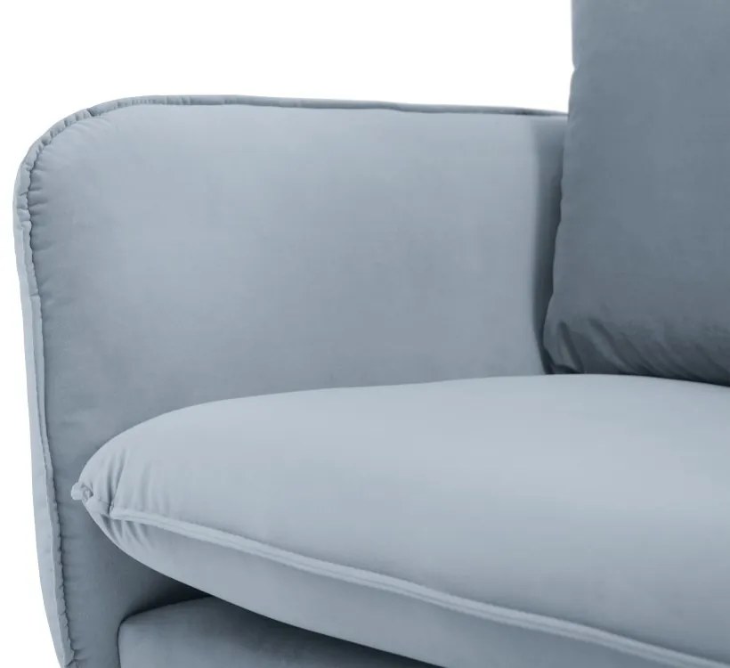 Coltar Vienna 6 locuri velvet picioare negre L275 cm
