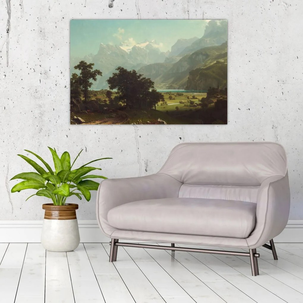 Tablou - Albert Bierstadt, Lake Lucerne, reproducere (90x60 cm)
