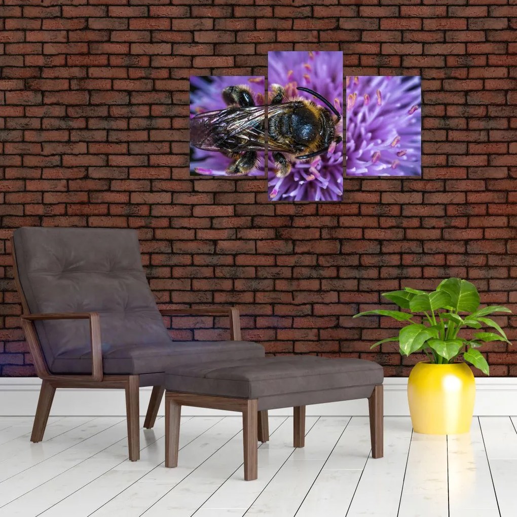 Tablou cu albina pe floare (90x60 cm)