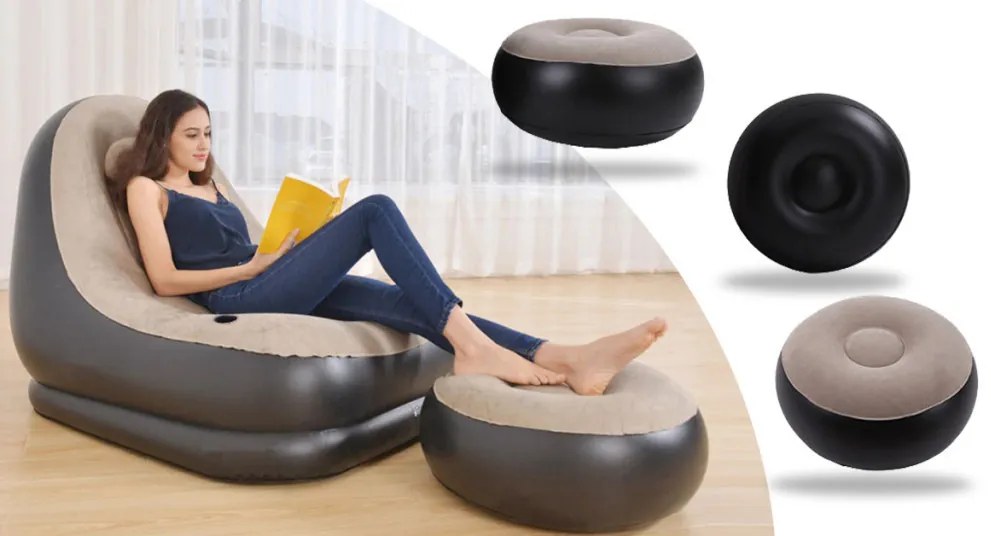 Fotoliu gonflabil cu taburet