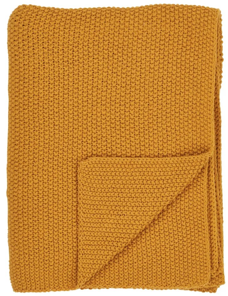 Pătură Santos, bumbac reciclat, ocru 130x170 cm