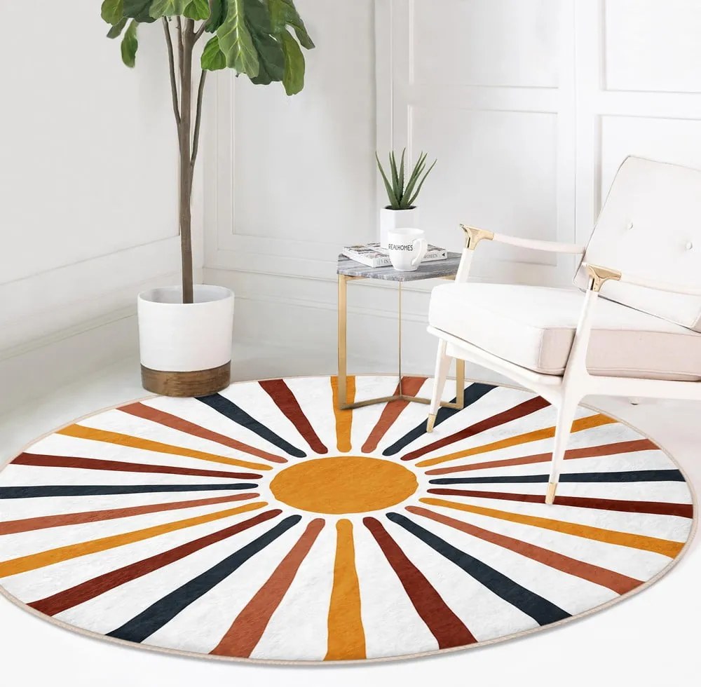 Covor rotund lavabil adecvat și pentru aspiratoare robot ø 100 cm Comfort – Mila Home