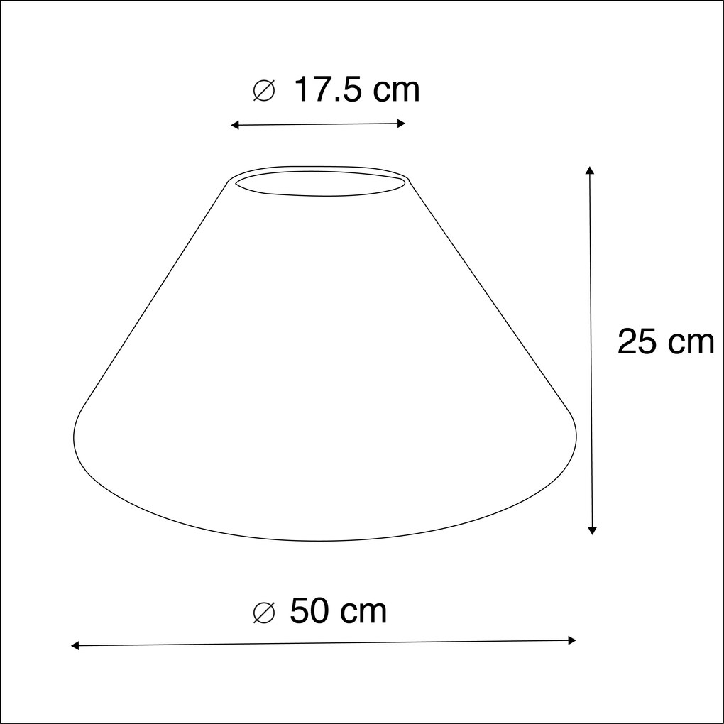 Abajur din țesătură bej, rotund, înclinat 50/17,5/25