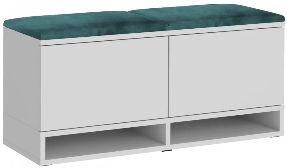 BAA503 - Banca 100x37x50 cm, Pantofar pentru Hol, pantofi, depozitare - Alb