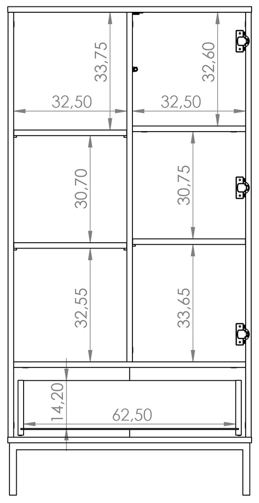 Dulap cu rafturi Quebec R70 (Negru mat). 1051860