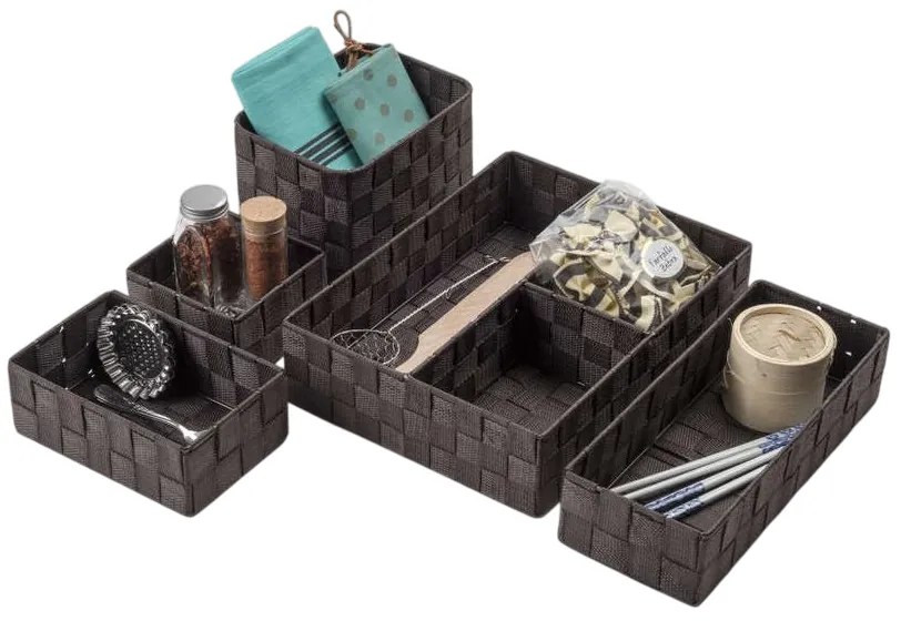 Compactor Organizator depozitare pentru sertar M TEX, 18 x 12 x 7 cm, maro, M