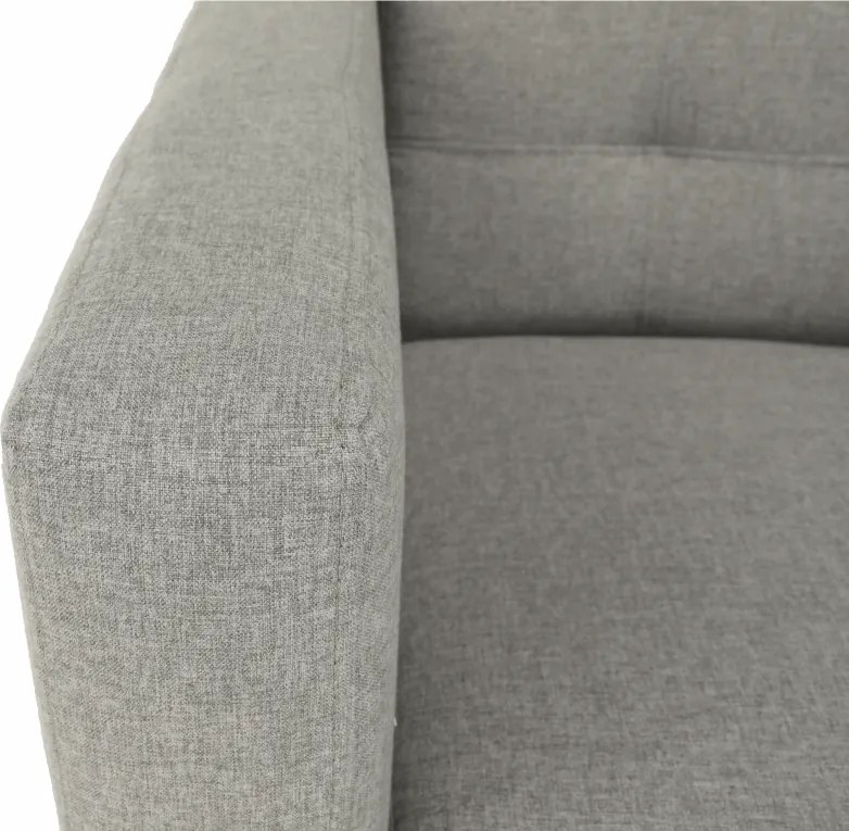 Fotoliu complet tapiţat, material textil gri, AMEDIA