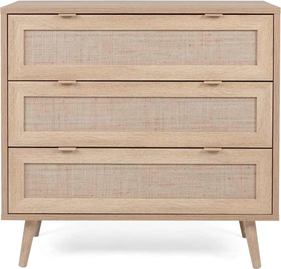 Finori Comodă cu sertare Bali 03A, stejar sonoma și imprimeu trestie