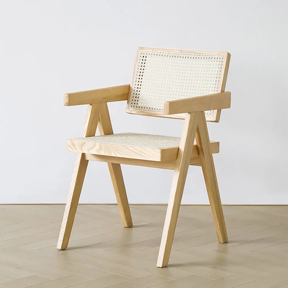 Scaun de bucatarie aspect lemn cu cotiera in stil japandi - 1 buc. Deprimo 77133316638 by Deprimo