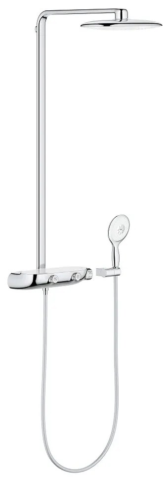 Coloana de dus cu baterie termostatata crom - alb Grohe RainShower System SmartControl 360 Mono