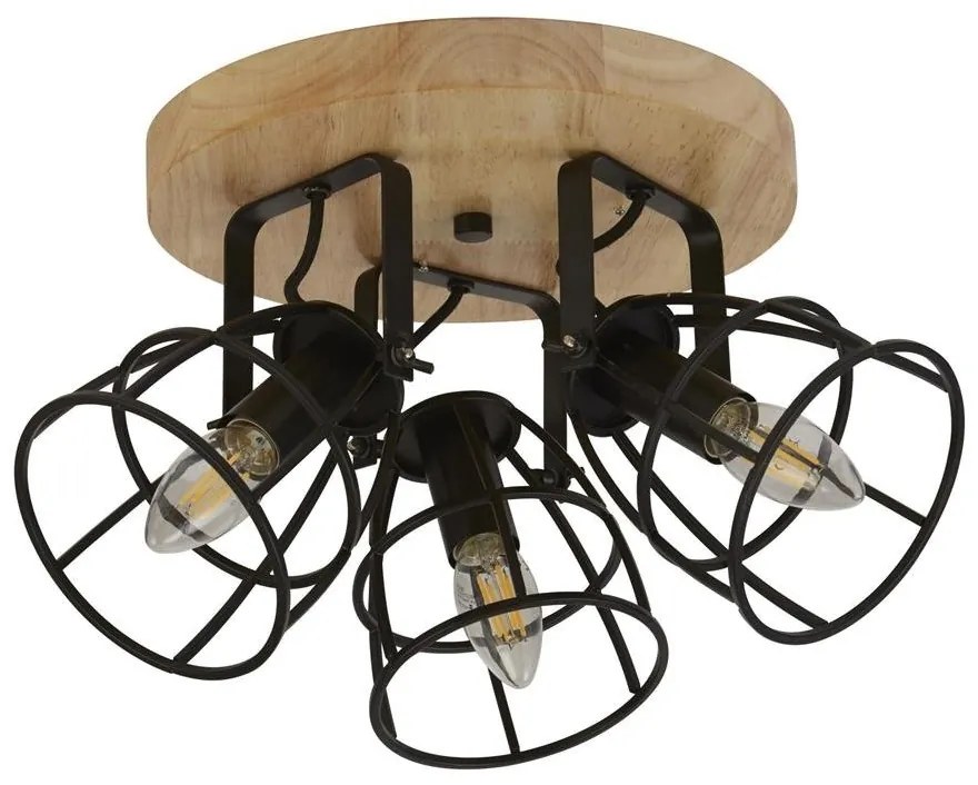 Plafoniera design geometric cu 3 spoturi Vision Cage