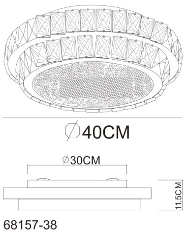 Globo 68157-38 - Plafonieră LED reglabilă KLARA, LED/38W/230V, Ø 40 cm + telecomandă