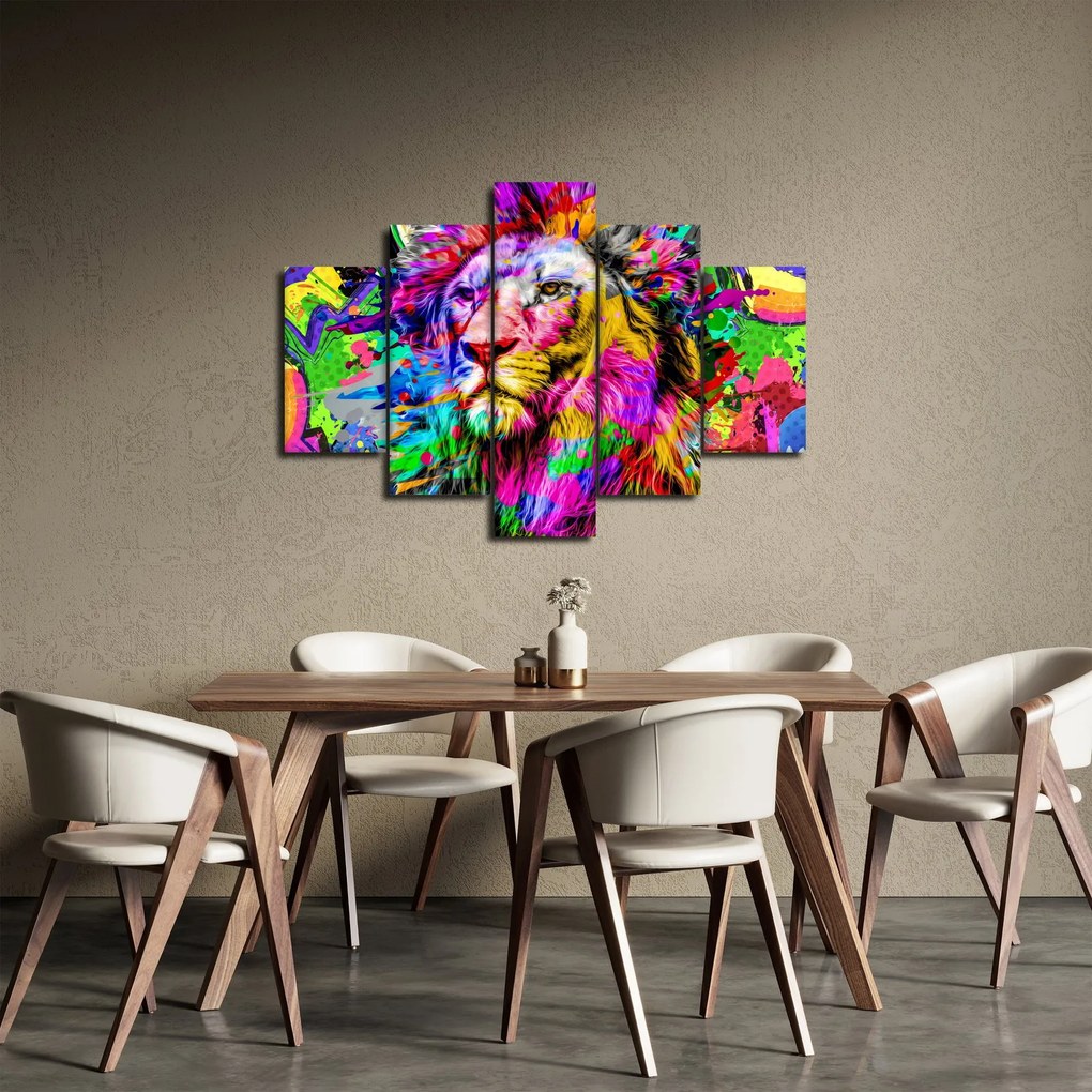 Tablou - 3D imaginea leului (150x105 cm)