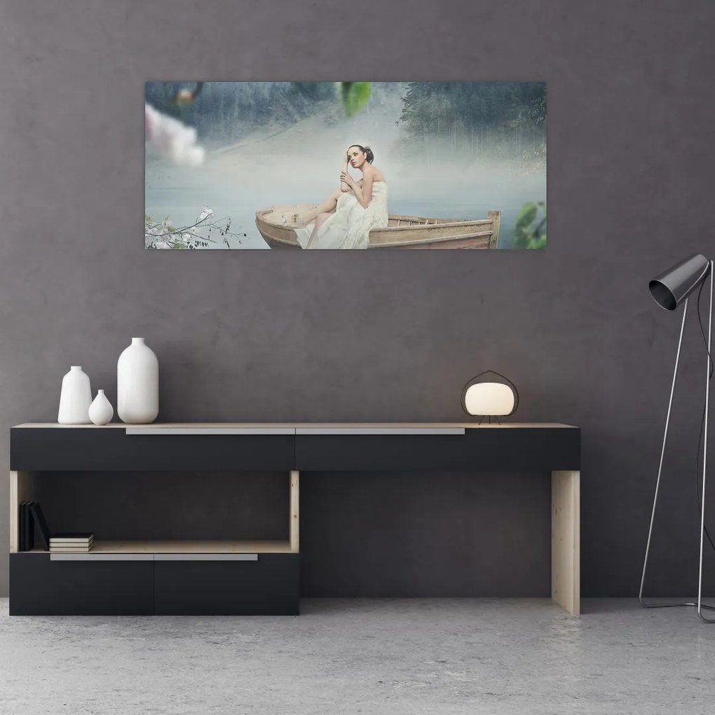 Tablou - Femeia pe barcă (120x50 cm)