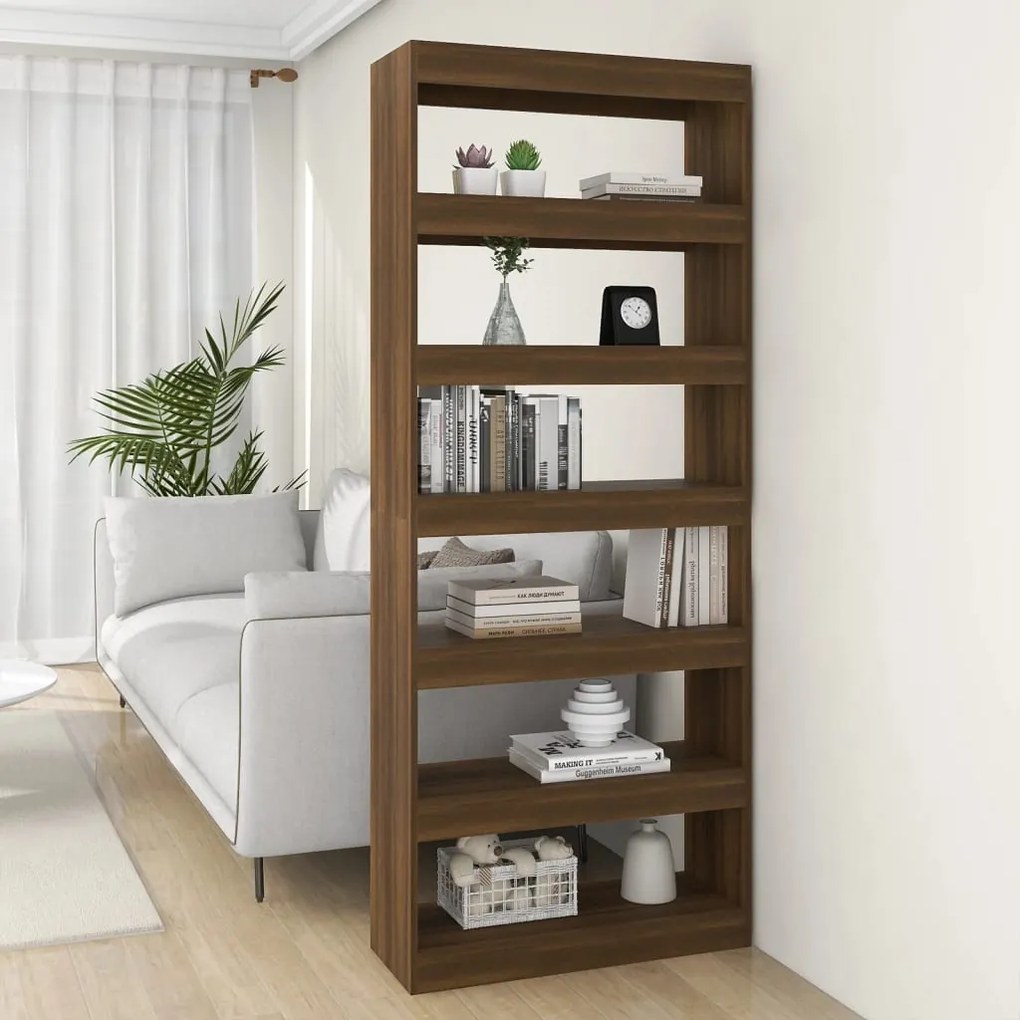813628 vidaXL Bibliotecă/Separator cameră, stejar maro, 80x30x198 cm, lemn