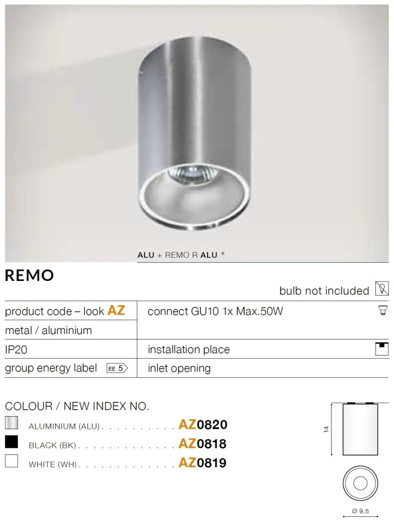Spot aplicat tavan/plafon stil modern Remo Aluminiu
