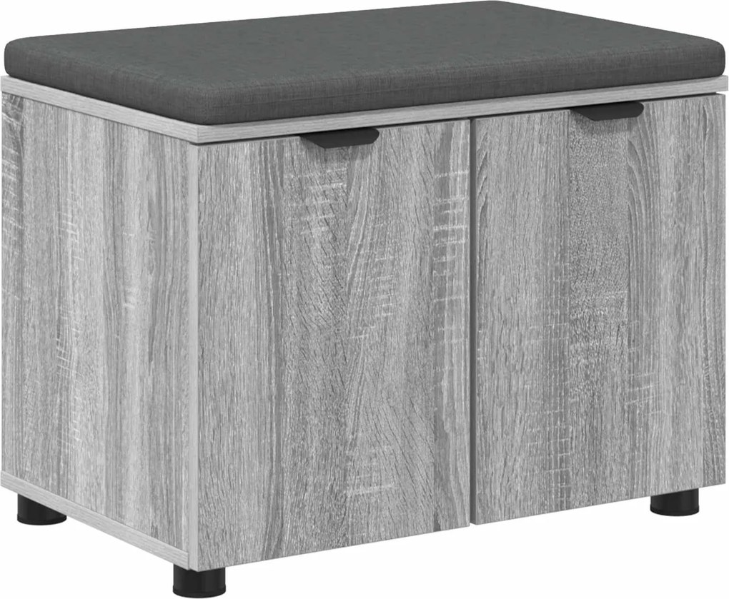 vidaXL Bancă pentru hol cu pernă cu raft Sonoma gri 60 x 38 x 46 cm