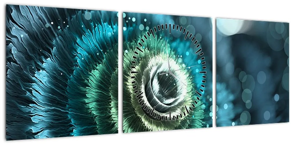 Tablou - Floare detailu (cu ceas) (90x30 cm)