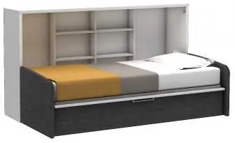 Set pat rabatabil dublu orizontal DIVA COUPLE (140X190) - Alb Mat cu canapea DIVER (75X206)