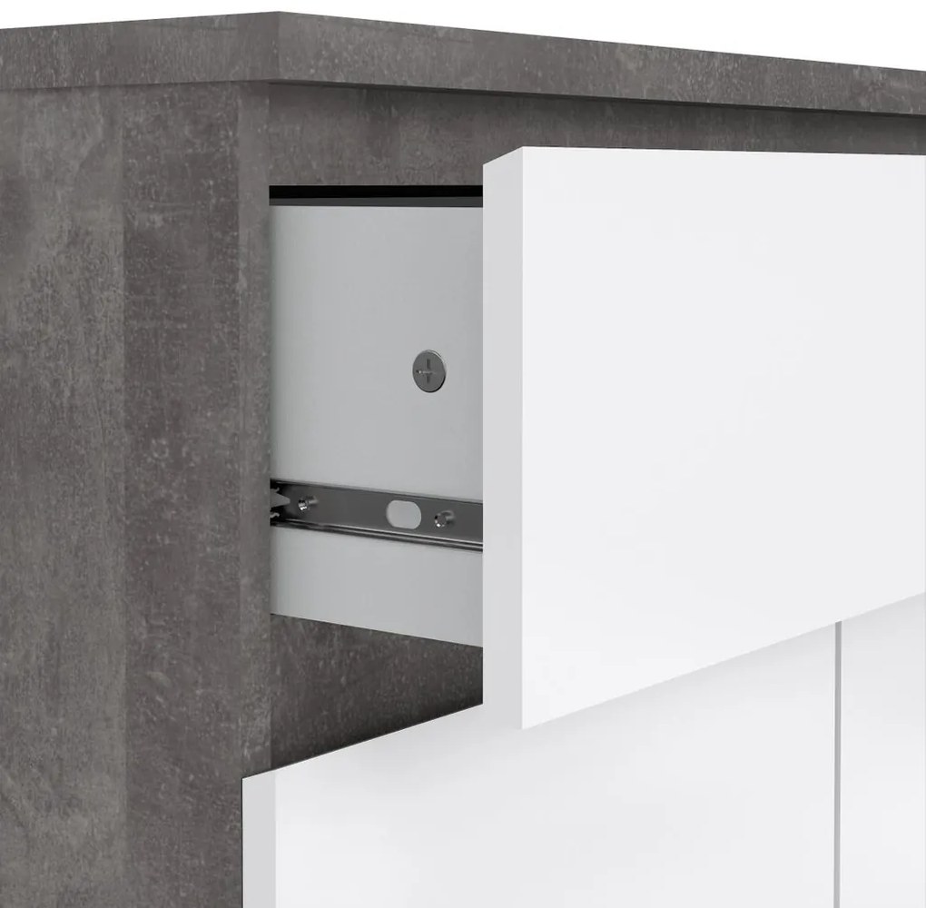 Comodă Simplicity 80 x 40 x 100,5 cm, gri / alb lucios