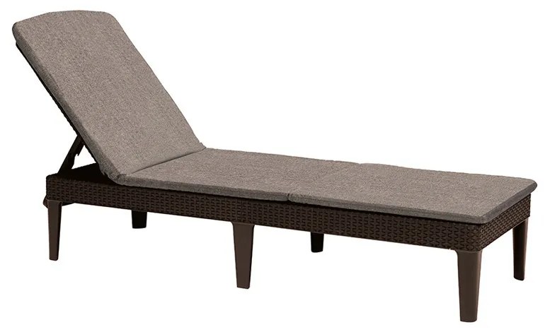 Șezlong de grădină Jaipur cu pernă maro