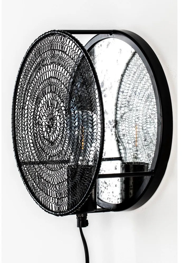 Aplică de perete White Label Lea, negru