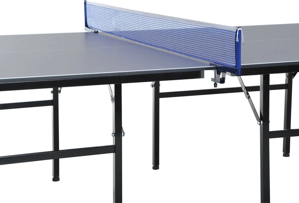 HOMCOM Masa de Ping Pong Pliabila pentru Interior si Exterior in Lemn MDF si Otel, Albastru Inchis 152.5x274x76cm | Aosom Romania