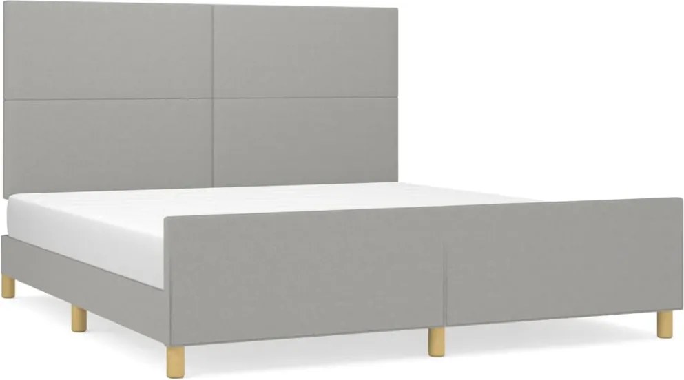 vidaXL Cadru de pat fără saltea, gri deschis, 180x200 cm, textil