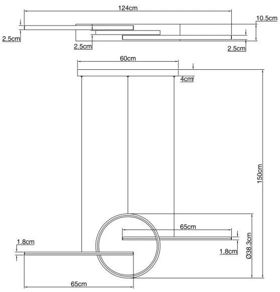 Globo 67121-50G - LED Lustră pe cablu dimmabilă BARRAL LED/50W/230V + Telecomandă