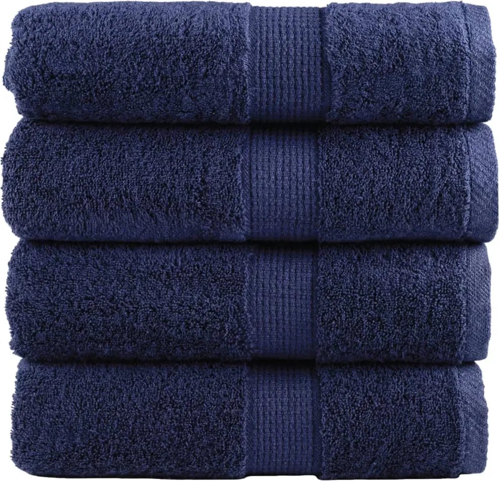 vidaXL Prosoape oaspeți premium, SOLUND, 4buc. bleumarin 30x50cm 600gsm