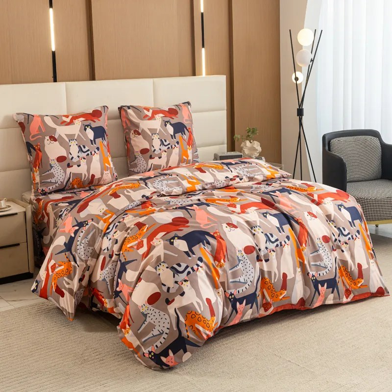 Lenjerie de pat din microfibra CATMOSPHERE colorata Dimensiune lenjerie de pat: 70 x 90 cm | 140 x 200 cm