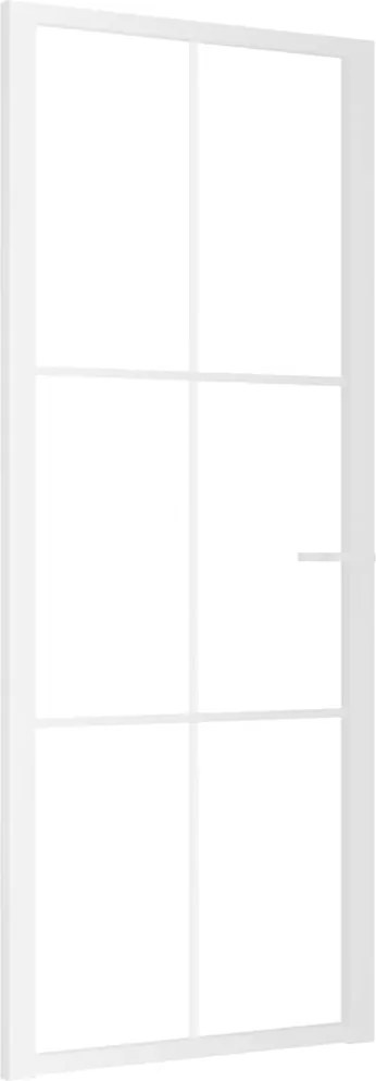 vidaXL Ușă de interior, 83x201,5 cm, alb, sticlă ESG și aluminiu