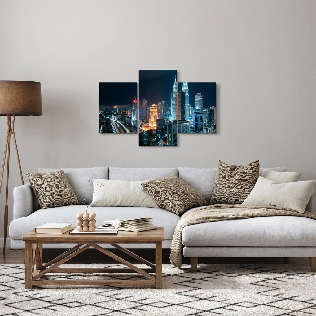 Tablou - Noaptea în Kuala Lumpur (90x60 cm)