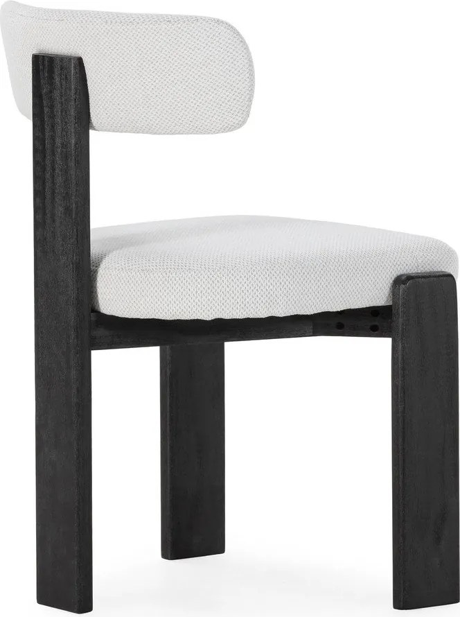 Scaune de dining negre/gri-deschis 2 buc. tapițate Nadia – MOME