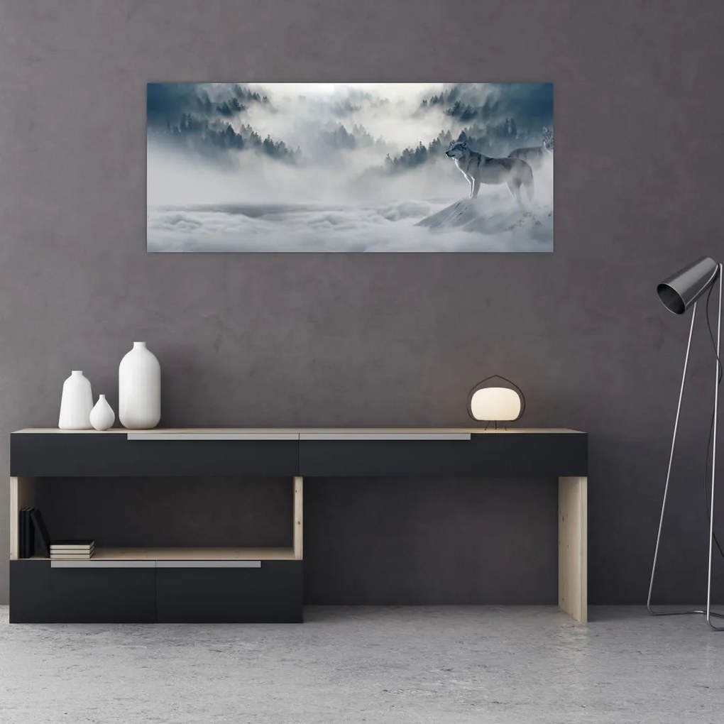 Tablou cu lupi (120x50 cm)