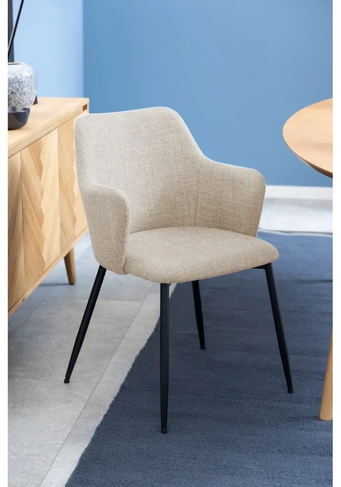 Set de scaune de sufragerie crem 2 buc. tapițat Ilsa – Actona