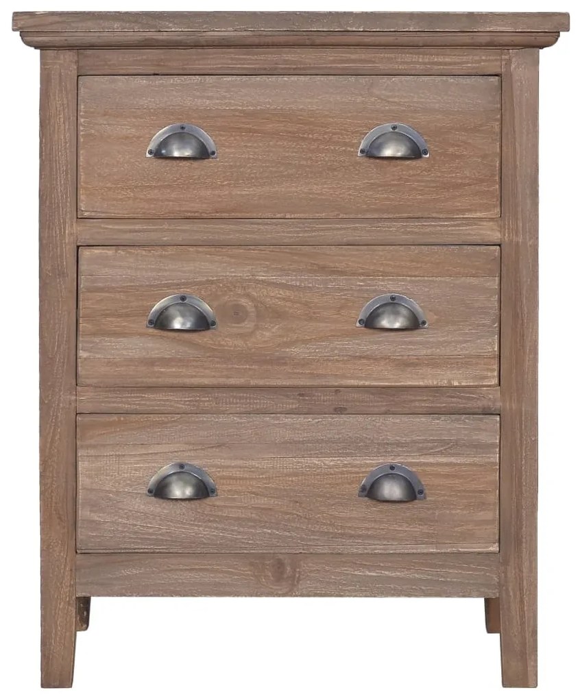 288293 vidaXL Servantă cu 3 sertare, 60 x 30 x 75 cm, lemn masiv de tec