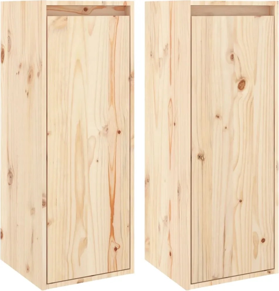 vidaXL Dulapuri de perete, 2 buc., 30x30x80 cm, lemn masiv de pin