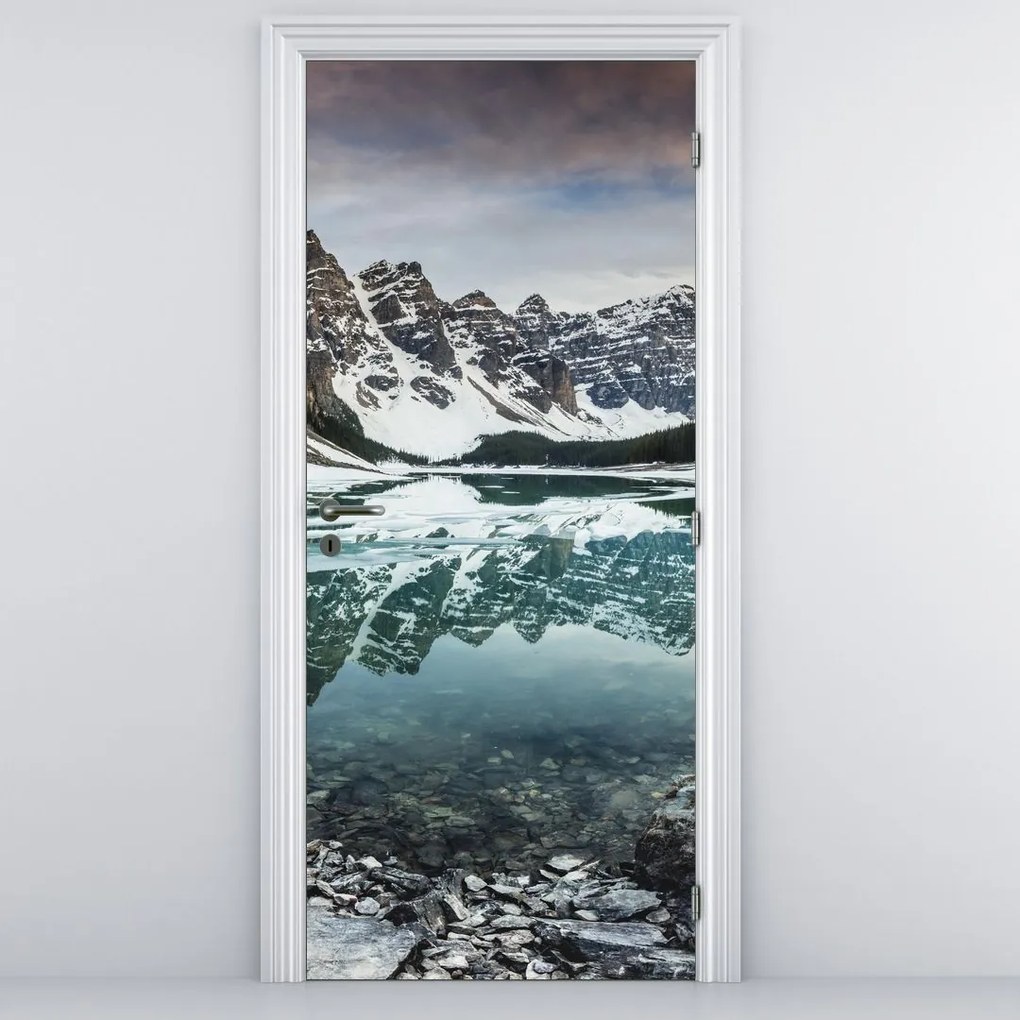 Fototapet pentru ușă - Lacul iarna (95x205cm)