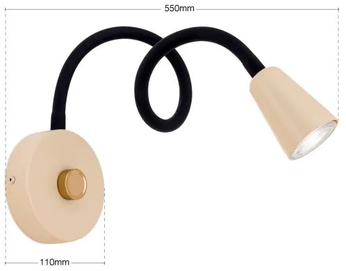 Orion - Aplică de perete flexibilă DOTTY, dimerizabilă, 1xGU10/10W/230V, bej/negru