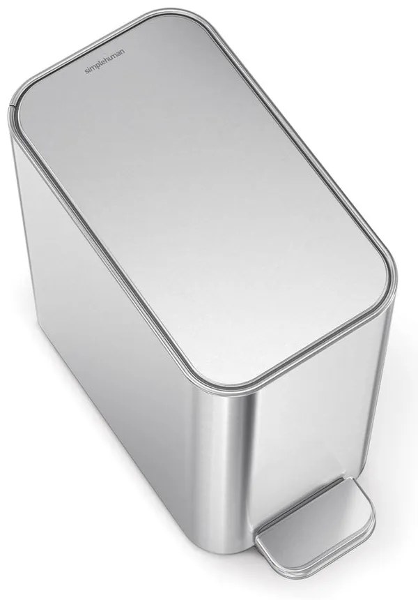 Coș de gunoi argintiu mat cu pedală din oțel 5 l – simplehuman