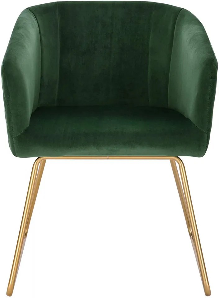 SCAU208 - Scaun masuta toaleta machiaj cosmetica tapitat, scaun living - Verde - Auriu
