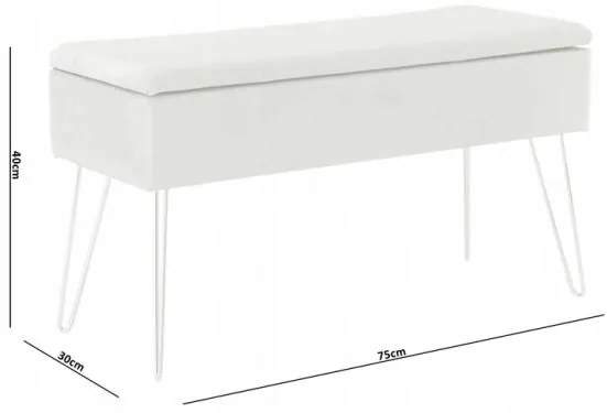 ShopJK BANCA CU SPAȚIU DE DEPOZITARE ROZ 75 x 30 x 40