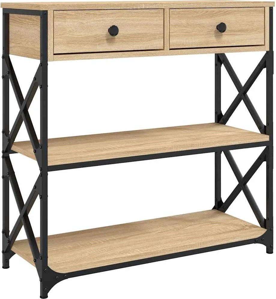 vidaXL Masă consolă, stejar sonoma, 75x28x75 cm, lemn prelucrat
