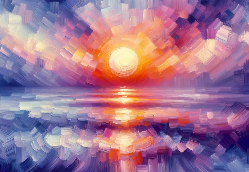 Fototapet - Apus de soare artistic colorat (147x102 cm)