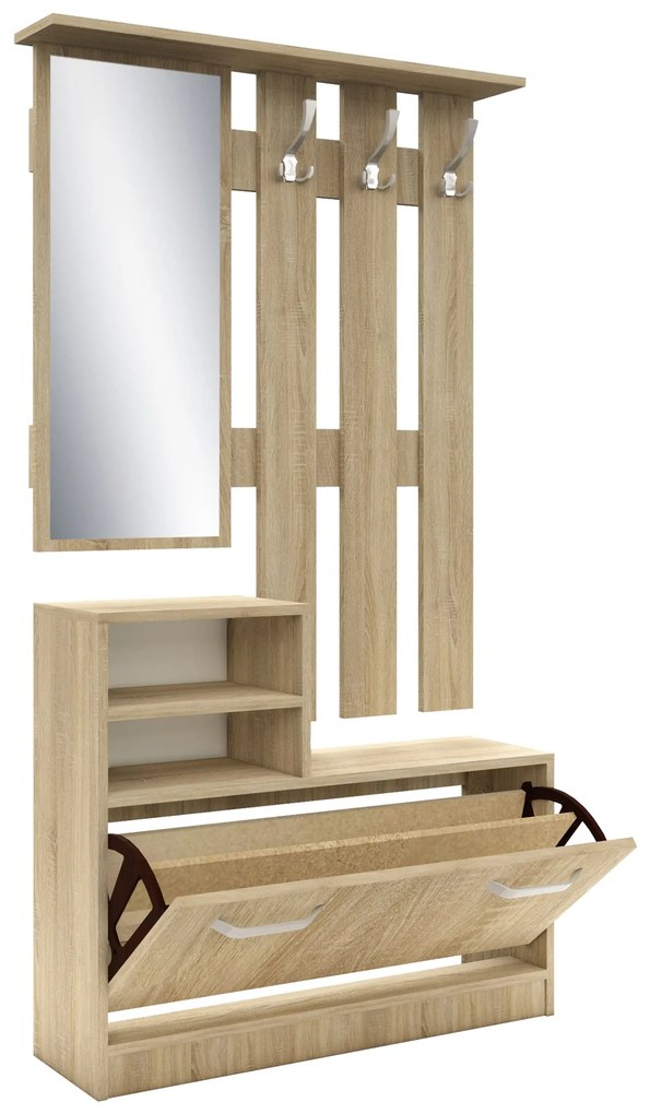 Cuier Lyon, Stejar Sonoma, L 85 x l 24 x H 180 cm