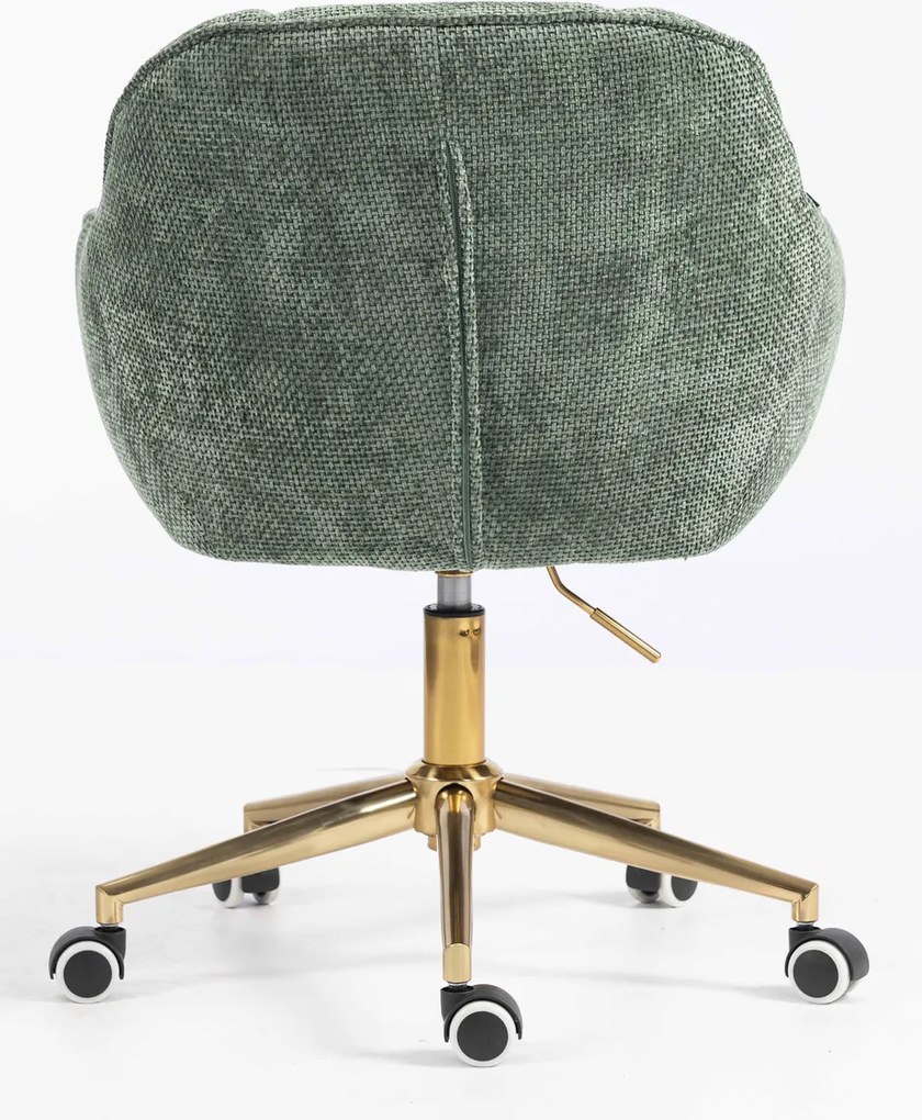 HR2055K Scaun Verde Salvie Grid Premium cu Bază Aurie