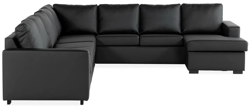 Colțar Scandinavian Choice C111Negru, 345x285x86cm, Picioare: Lemn
